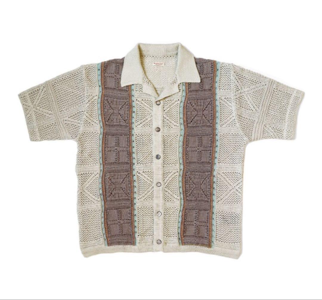 

[USED] Kapital 12G Crochet Knit Tennessee Aloha Polo