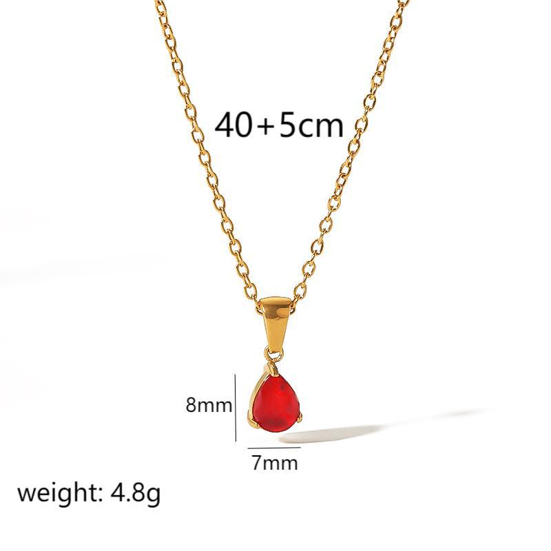 

Новое цветное ожерелье из циркония для женщин, универсальное нишевое ожерелье из нержавеющей стали с цепочкой на ключицу с камнем рождения