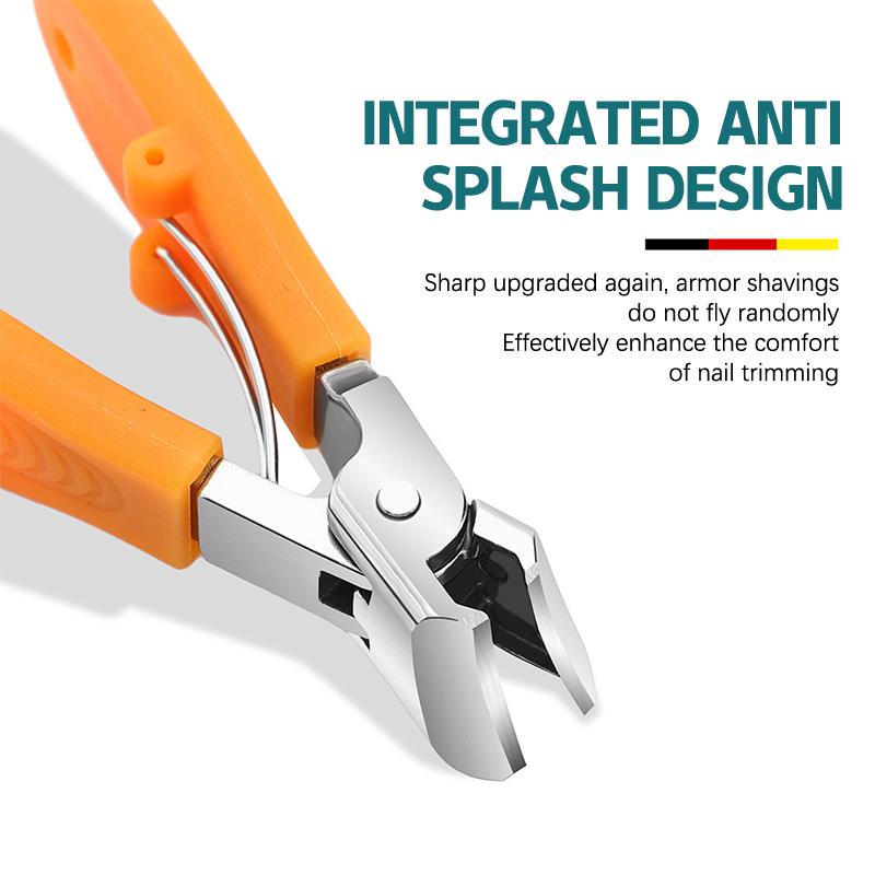 Large Jaw Openning Nail Clipper Thick Hard Slanted Nail Cutter Stainless Steel Manicure Tools Toe Cutter Trimmer Anti-Splash