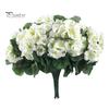 Long-lasting Decorative Flowers 1/6/12Pcs Artificial Geranium Flower with Green Leaves Realistic UV Resistant No Fading Fake Silk Indoor Outdoor