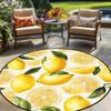 Lemon Pattern Round Rug Yellow Fruit Non-Slip Floor Mat 2D Flat Washable Area Rug for Living Room Bedroom Spring Decor