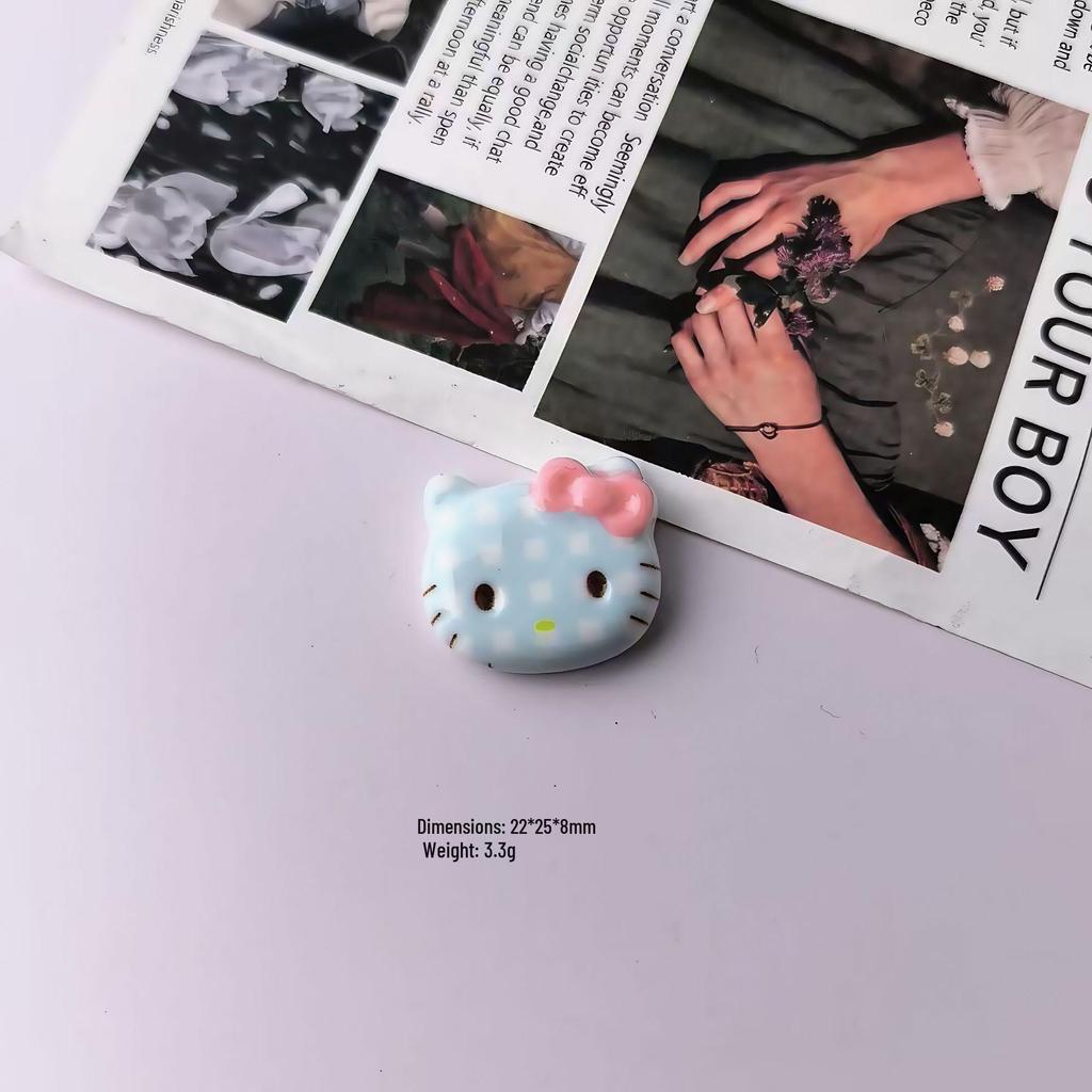 KT Bow Resin Cartoon Accessories: Tissue Box, DIY Cream Glue, Phone Case, Hair Tie Decor.