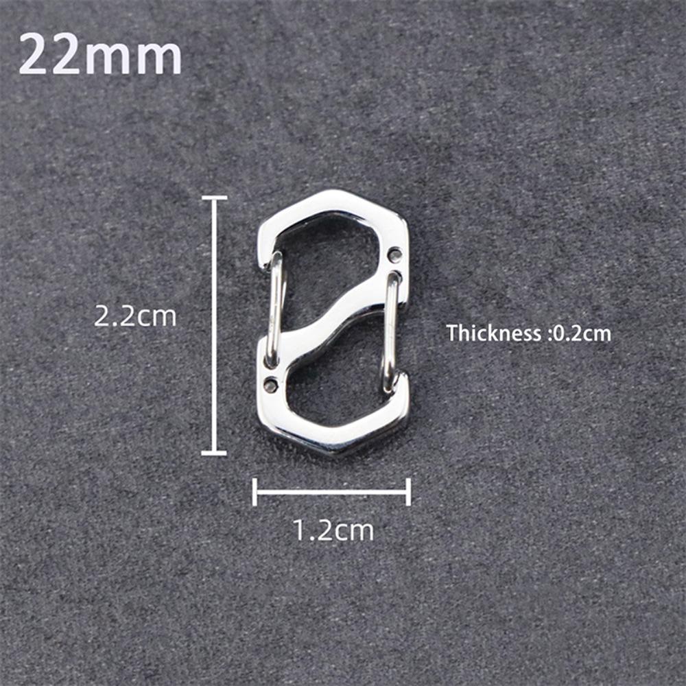 10PCS Backpack Buckle Stainless Steel S Type Carabiner With Lock Mini Outdoor Backpacks Luggage Hook Anti-Theft Key-Lock Tool