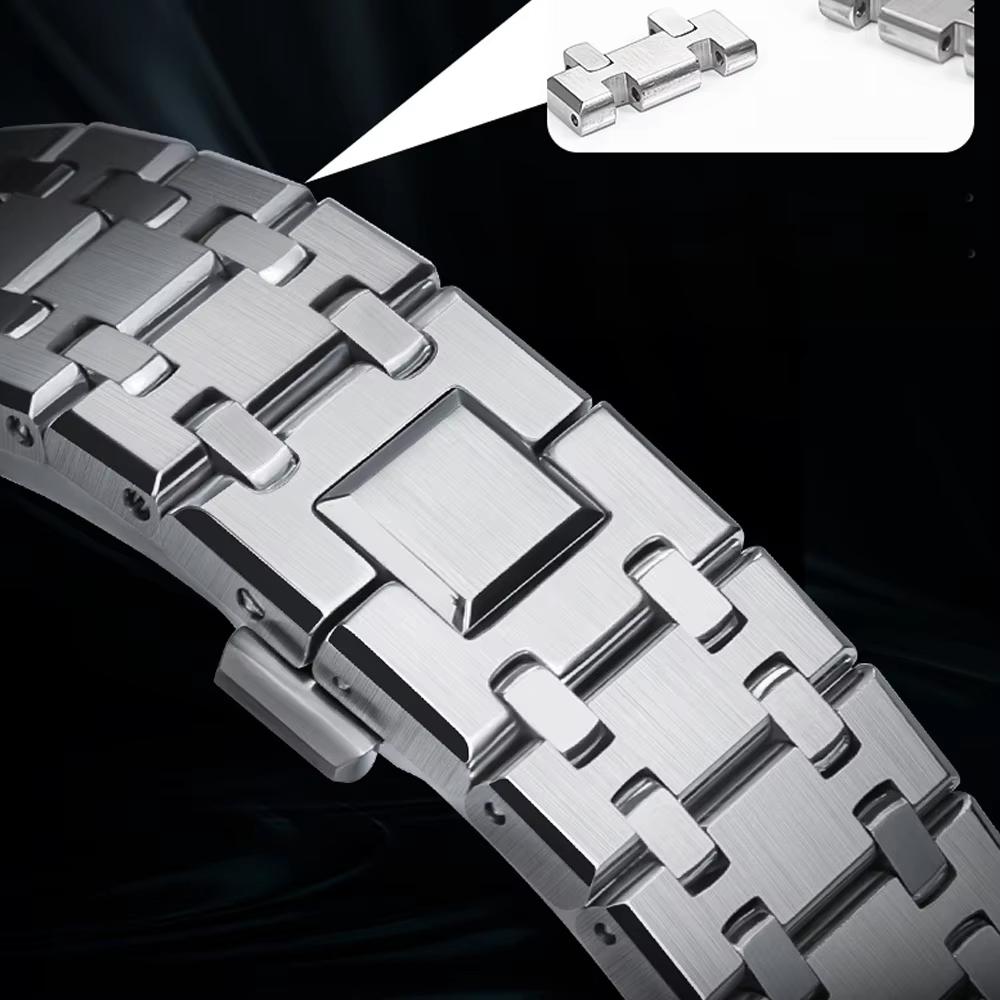 For Huami Amazfit T-Rex 2 Stainless Steel Watch Band with Butterfly Clasp