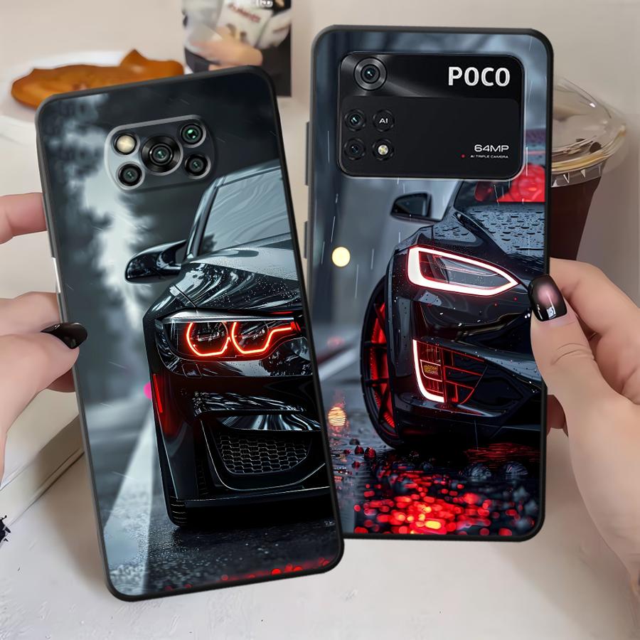 Hülle für Xiaomi Poco F8 X3 X4 X5 X7 Pro F3 C71 C75 M5 F1 M3 M4 M7 Pro C50 C61 Funda Handyhülle Coole Autolichter