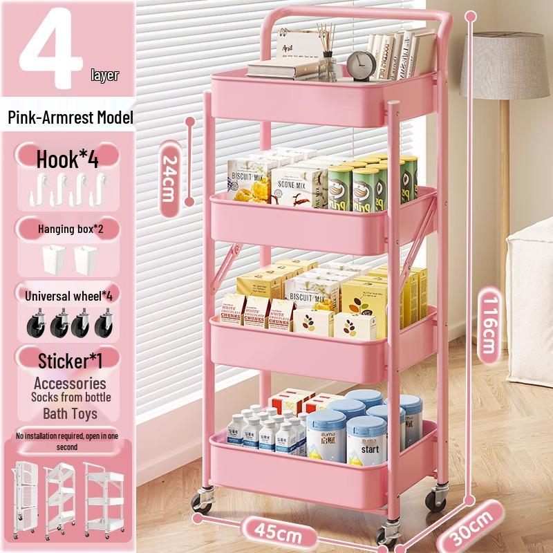 Kompaktes mehrschichtiges Lagerregal für Küche, Bad, Schlafzimmer, Bücher, Spielzeug und Snacks