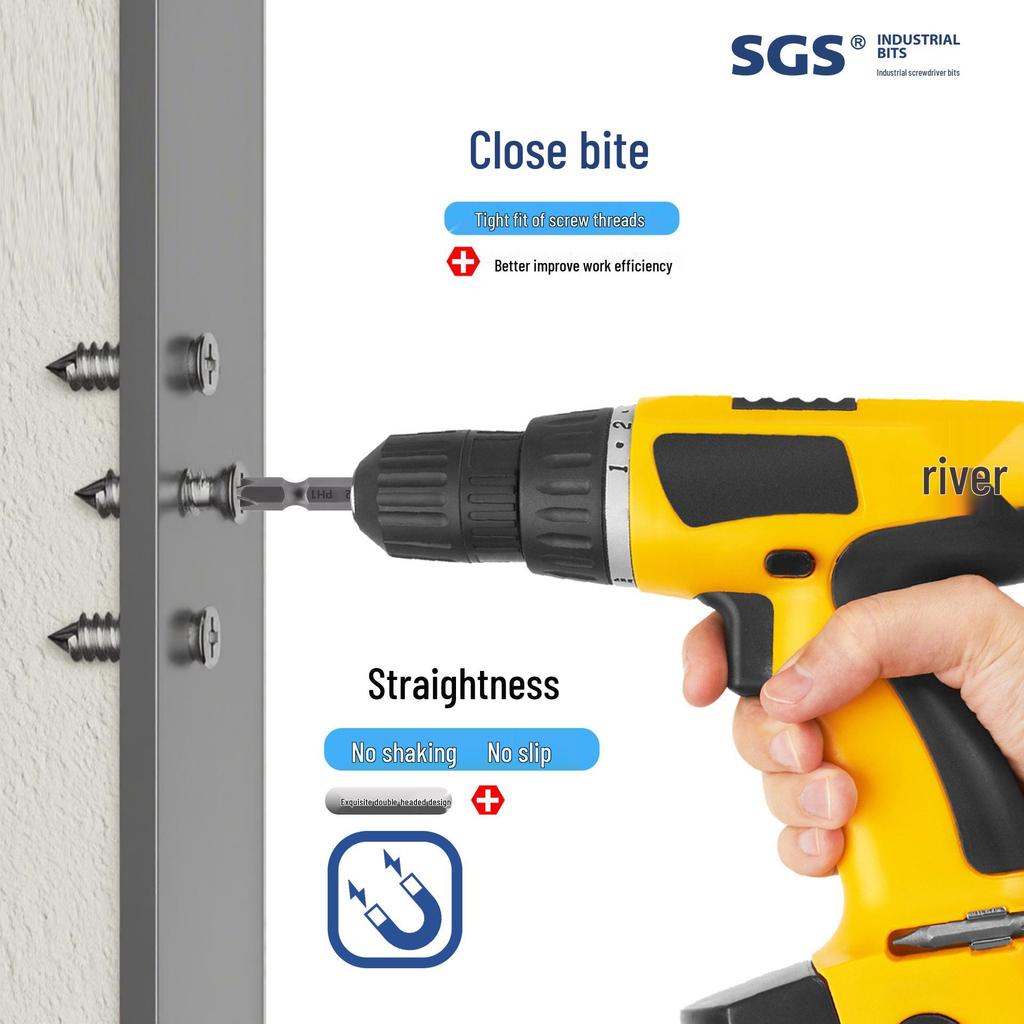 S2 Double-Head Phillips Screwdriver Bit for Air Conditioners, Motorcycles, Home Appliances, and Door/Window Installation