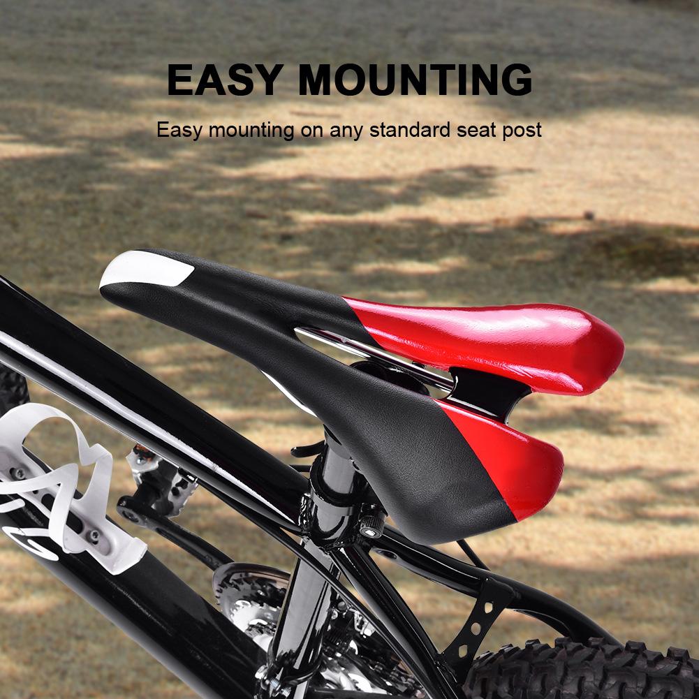 PU Lther   Cycling St Cushion Saddle For Mountain Road Bike(Red & Black)