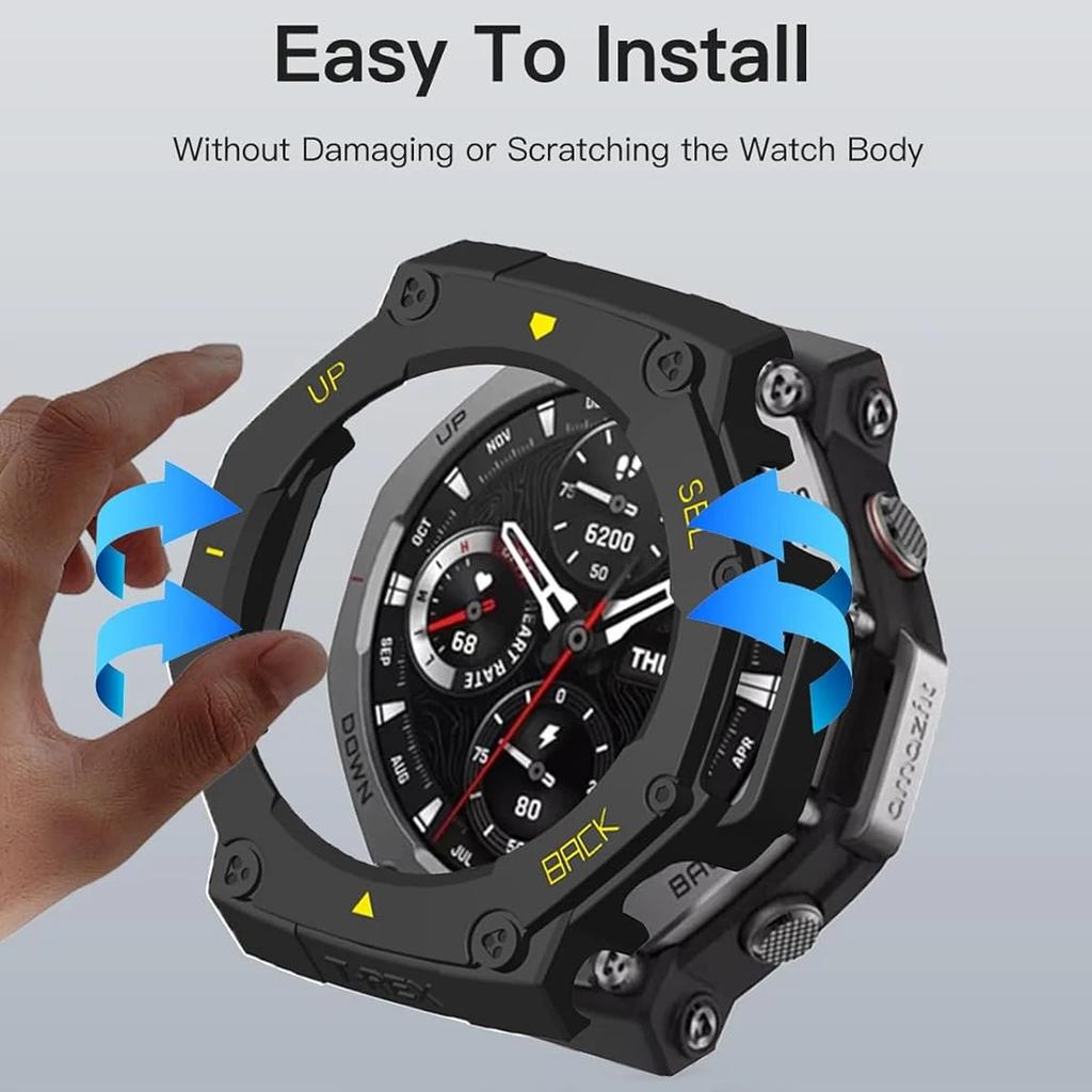 PC Protective Case for Amazfit T-Rex 3 Anti-Scratch Bumper Cover Shell Smart Watch Accessories Half-wrap Protective Case 2025