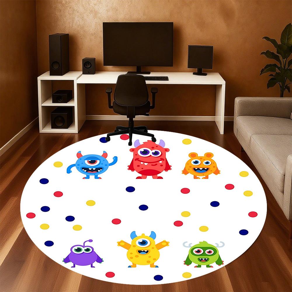1pc monster circle Round Chair mat Area Rug - Non-Slip, Floor Mat for Office, Bedroom, and Indoor Decor c1125279
