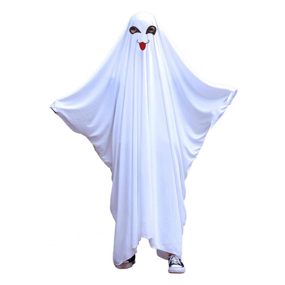 Halloween New Cosplay Costume Horror Fright Ghost Smile Face Black Eye Cloak Adult Children Stage Performance Cosplay Costume