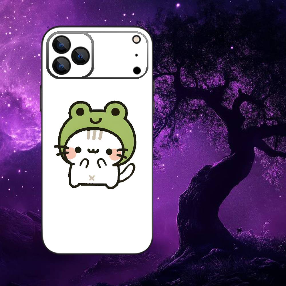 Quirky and cute cat hand drawing Phone Case For iPhone 17,16,15,14,13,12,Pro,Max,Plus,E,SE4,Air,Mini Black Soft Box