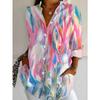 Neues Damen-Langarm-Print-Shirt in Übergröße Digital bedruckt Vielseitiges Elegantes Shirt