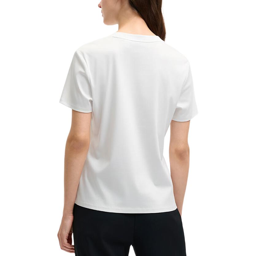 FILA SS25 Lifestyle Heritage Series Simple Casual Everyday Versatile Comfortable Solid Basic Regular T-Shirt Women Tops White F11W528110FWT