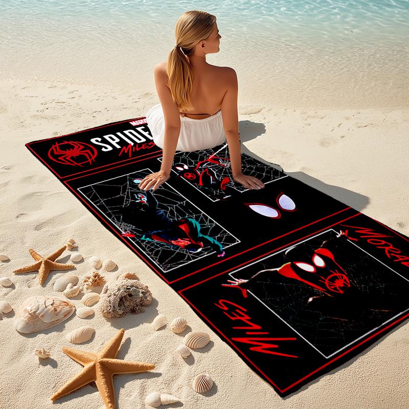 Spider-Man beach towel Outdoor camping Beach towel for vacation swim Outdoor pool Absorbent bath towel