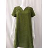 Summer Loose Short Sleeve V-neck Short Dress Women Plus Size Fashion Elegant Thin Party Casual A-line Dress Female Simple Solid Color Women's Clothing