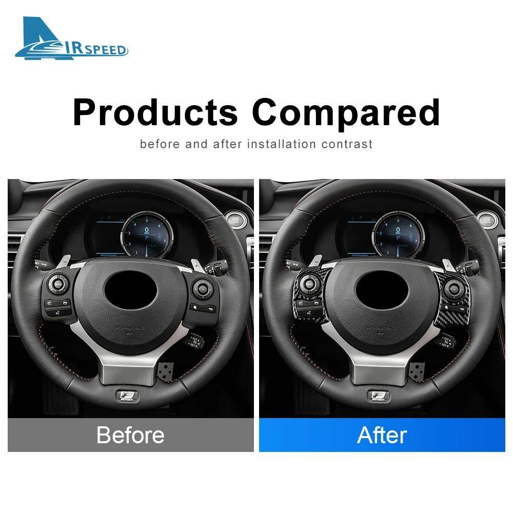 Real Soft Carbon Fiber Sticker For Lexus IS250 300 350 200T 2013 2014 2015 2016 2017 2018 2019 Car Steering Wheel Interior Trim