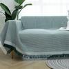 Sofaovertrekk i bomull og lin, pledd, ensfarget, sklisikkert sofahåndkle for stuemøbler, dekorasjon, veggteppe, sofatrekk