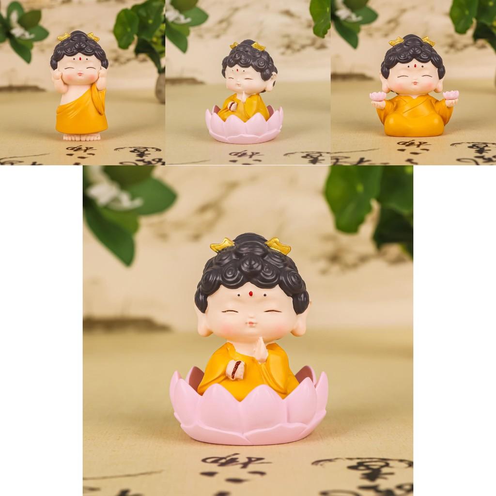 Adorable Resin Blessing Buddha Car Ornament For Home And Office Desk Decoration