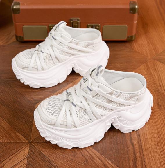 Fashion 8CM Woman Summer 2025 Vulcanized Shoes for Women Fashion Thick Bottom Sneakers Outdoor Tide Ladies Slip on Slippers Sneaker