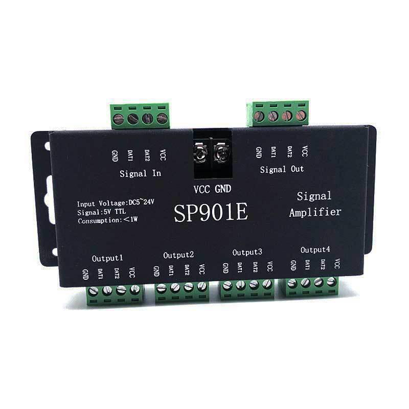

SP901E LED Signal Amplifier & Dream Color Light Strip Extender Sub-Controller