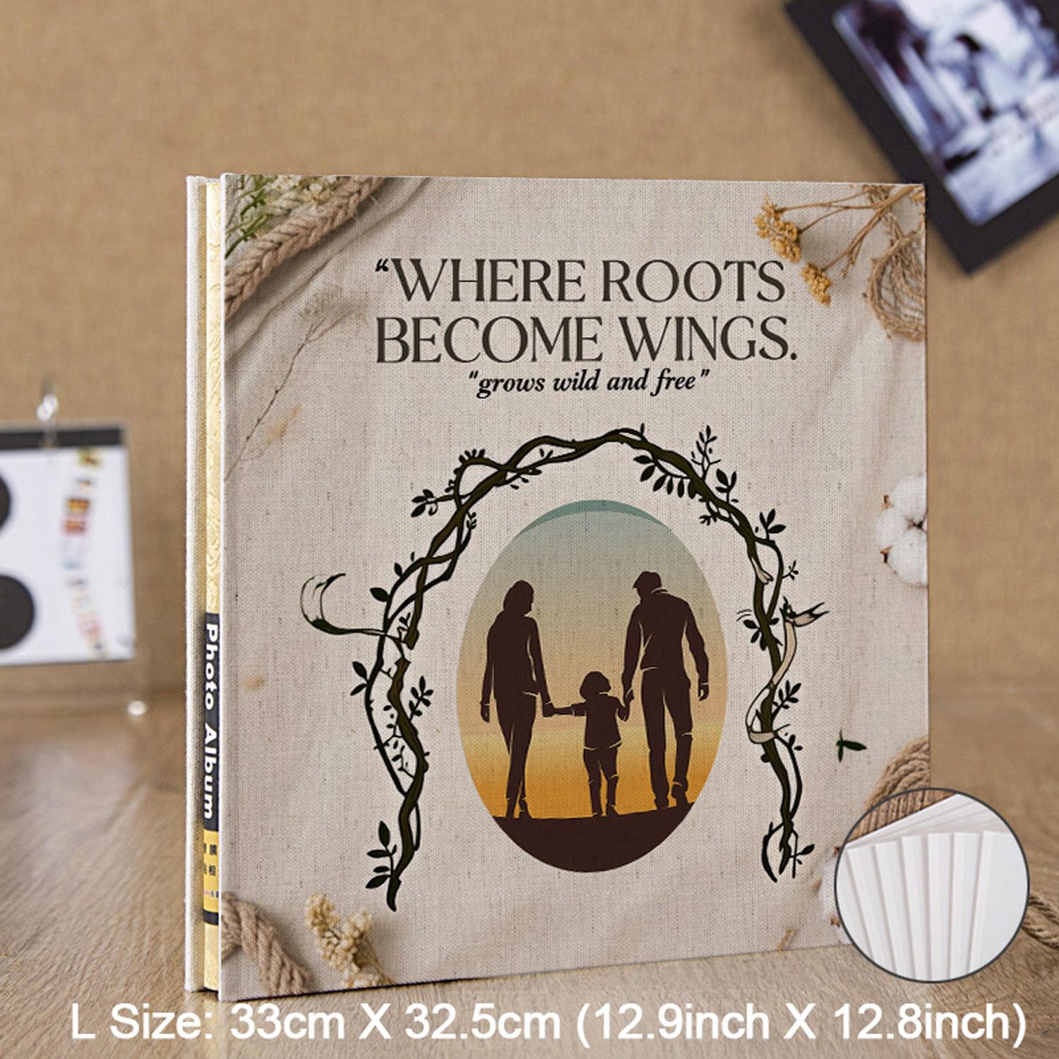 

Customizable 18 Inch Family Photo Album - Self-Adhesive Scrapbook, Laminated Pages, Travel Memory Gift (20 Pages, White/Black) белый
