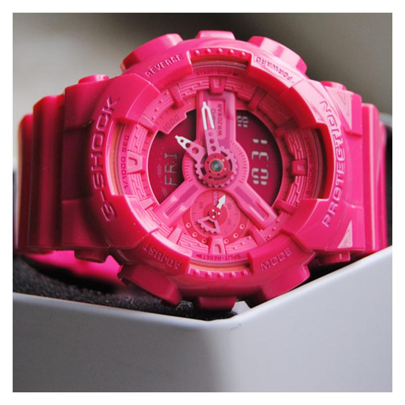 Casio G-SHOCK YOUTH Serisi GA-110 Serisi Modaya Uygun Klasik Kuvars Mekanizma Reçine Kayış Japon ve Kore Saati Kadın Saati Pembe GMA-S110CC-4