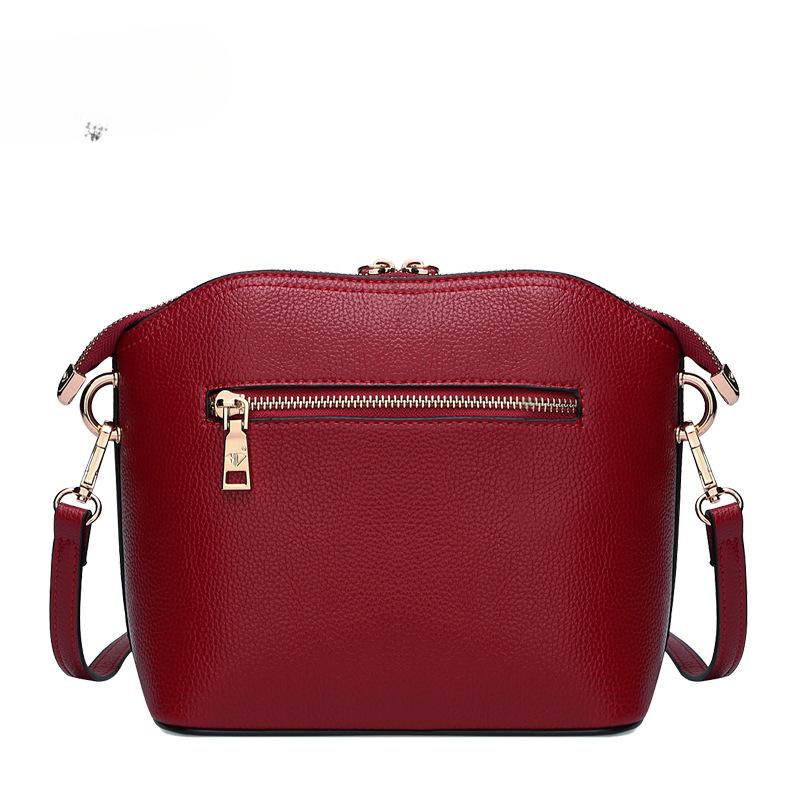 Cowhide Shell Bag Korean Style Fashion Genuine Leather Women's Bag Casual One-shoulder Crossbody Bag