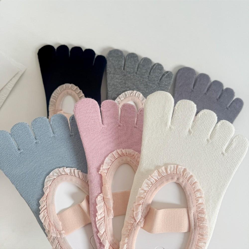 Soft Five Toes Pilates Sock Bottom Silicone Grip Boat Socks Breathable Low-Ankle Socks  Sport