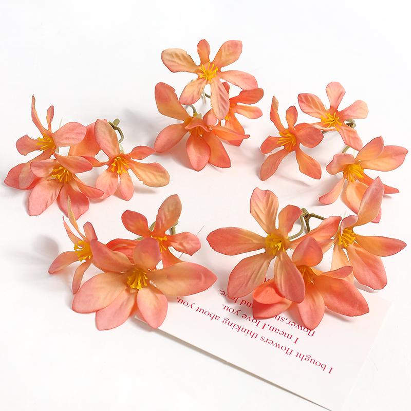 Mini-Orchideen-Strauß DIY-Set: Seiden-Kunstblumen & Strohhut-Accessoires für Geschenke und Dekorationen