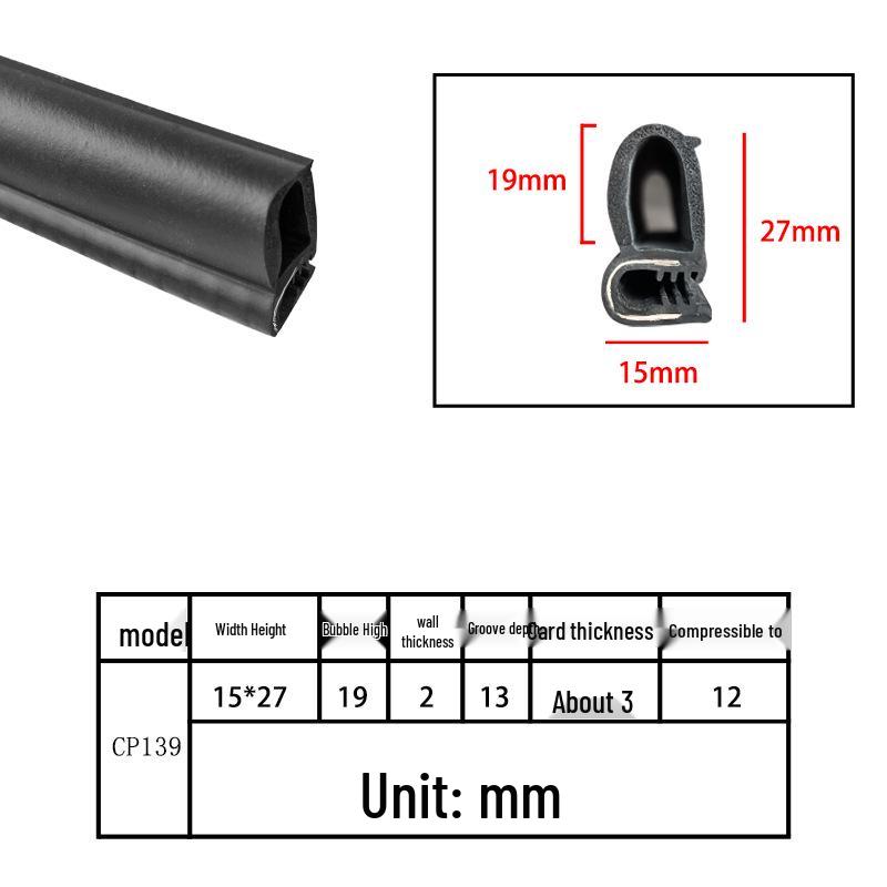 U-Shaped Rubber Steel-Backed Sealing Strip for Car Doors and Cabinets