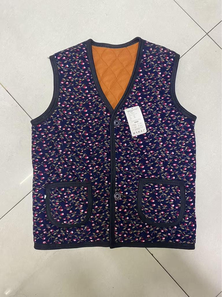 Warm Fleece-Lined Cotton Vest for Middle-Aged and Elderly Women