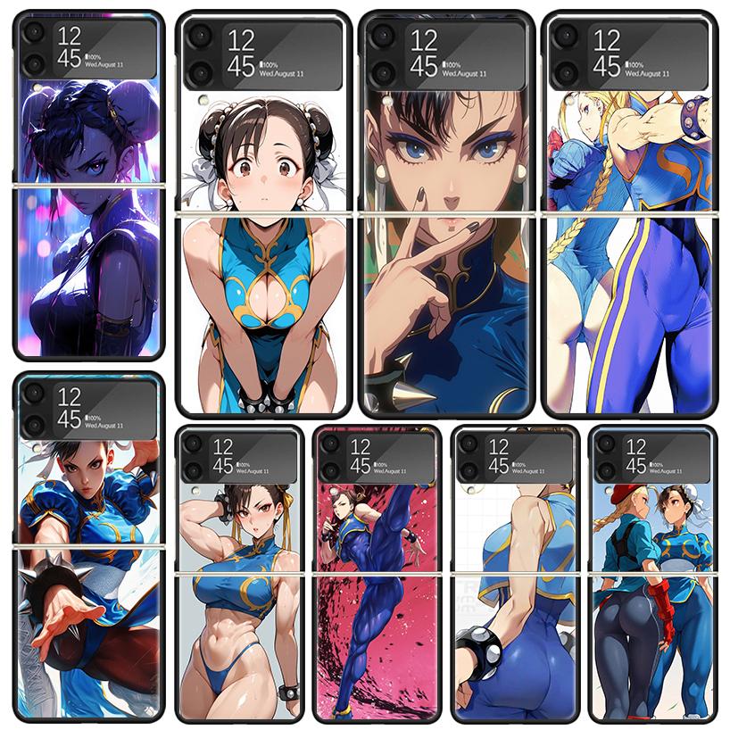 ChunLi S-Street F-FighterS Cases For Samsung Galaxy Z Flip 4 5 6 7 3 Z Flip7 Flip6 Flip4 Flip5 Flip3 5G Hard Shockproof Fundas C