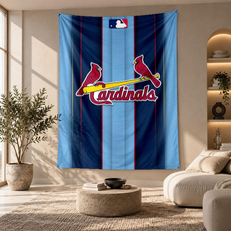 Decorative Tapestry,St. Louis Cardinals Printed Wall Art, Lightweight Wall Hanging For Bedroom Background