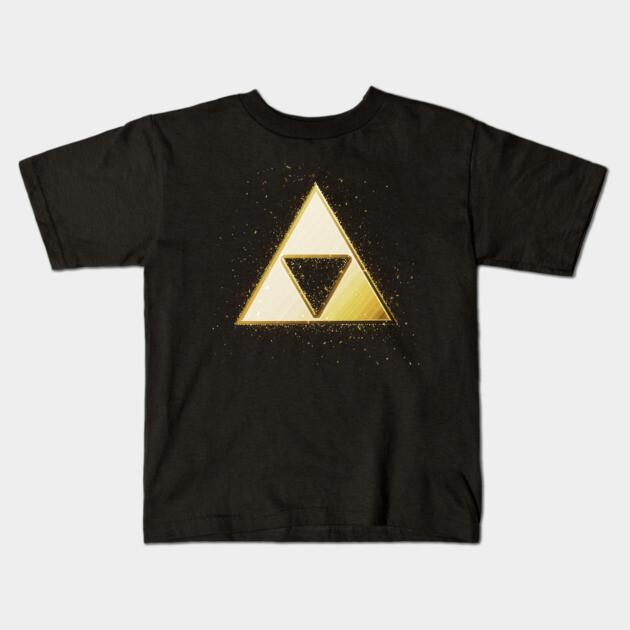 Boys Girls Soft Cotton Graphic Tees Gold Triforce Glitter Paint Splatter T-shirt Breathable Daily School Wear Kids T-Shirts