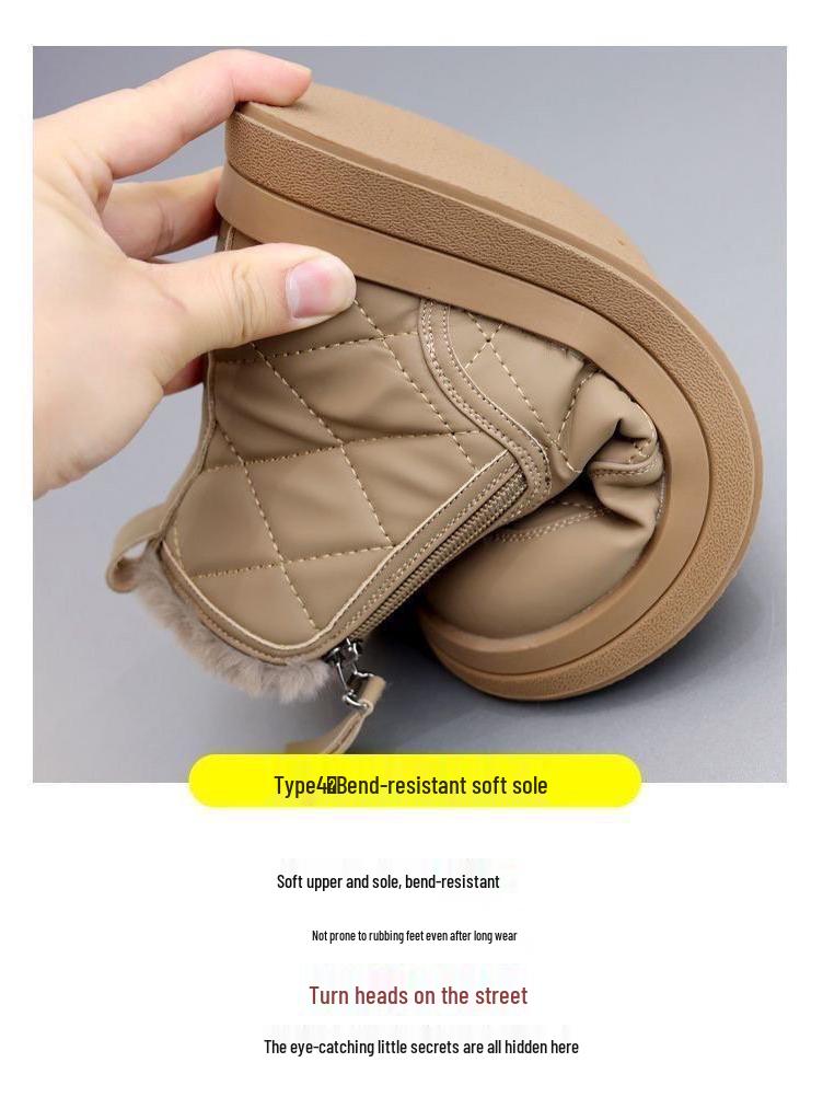 Damen Schneestiefel mit Fleece-Futter - Dicke Sohle, Weich, Bequem, Knöchelhohe Stiefel 2025