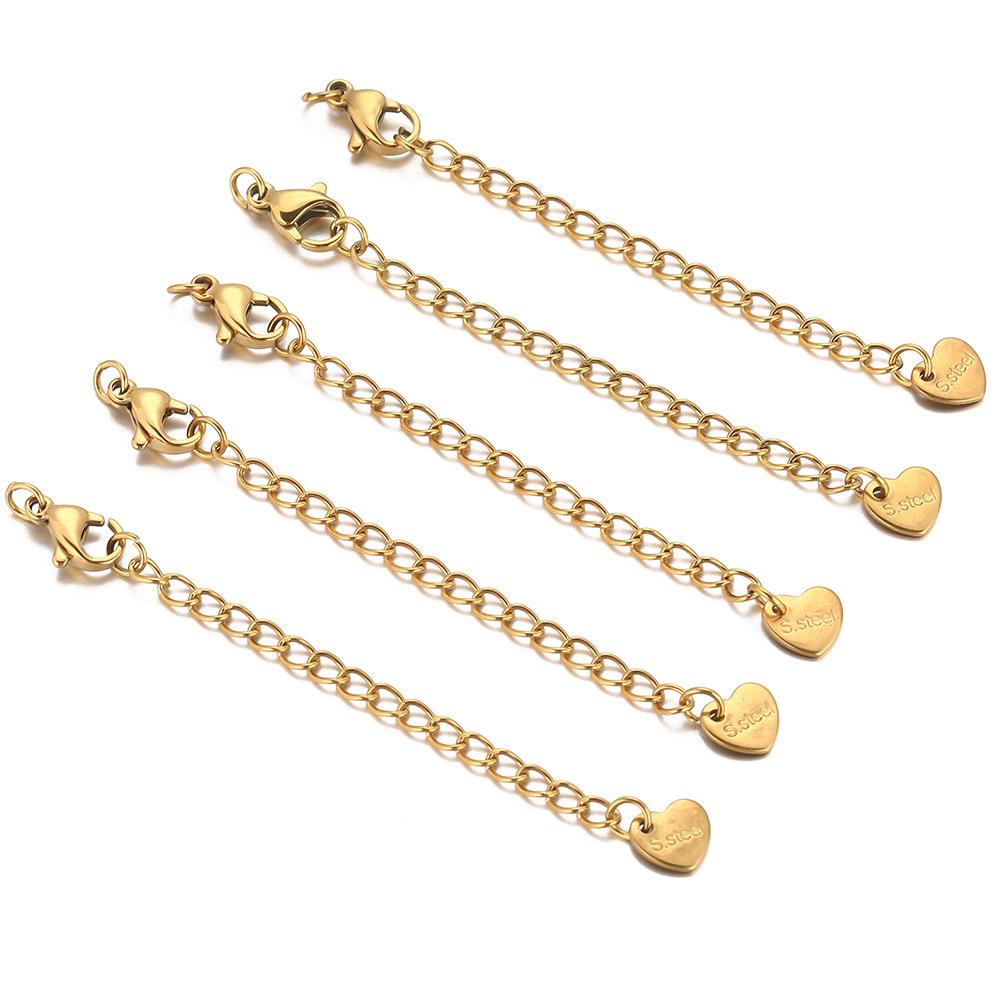 Stainless Steel & Titanium Necklace Extension with Lobster Clasp & Beaded Tail - DIY Accessory Set