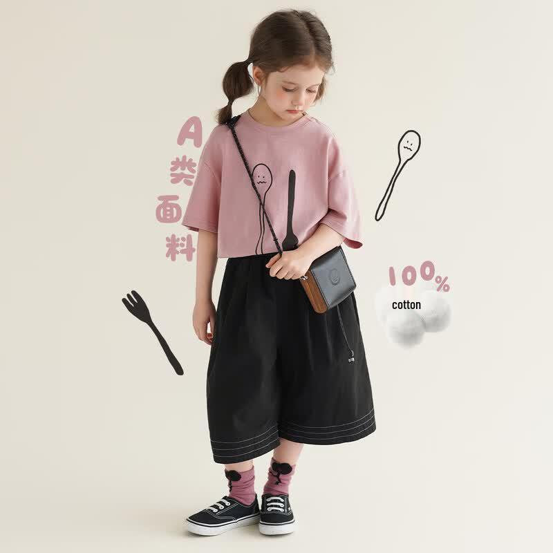 

Girl s 2026 Summer Pure Cotton Short Sleeve T-Shirt M
