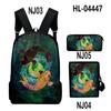 Classic Novelty Cool Koi Carp 3D Print 3pcs/Set Pupil School Bags Laptop Daypack Backpack Inclined Shoulder Bag Pencil Case