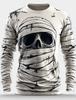 3D Stampa Scheletro Teschi Modello T-shirt Uomo Manica lunga Moda casual T-shirt Top Felpa Traspirante Streetwear T-shirt allentate