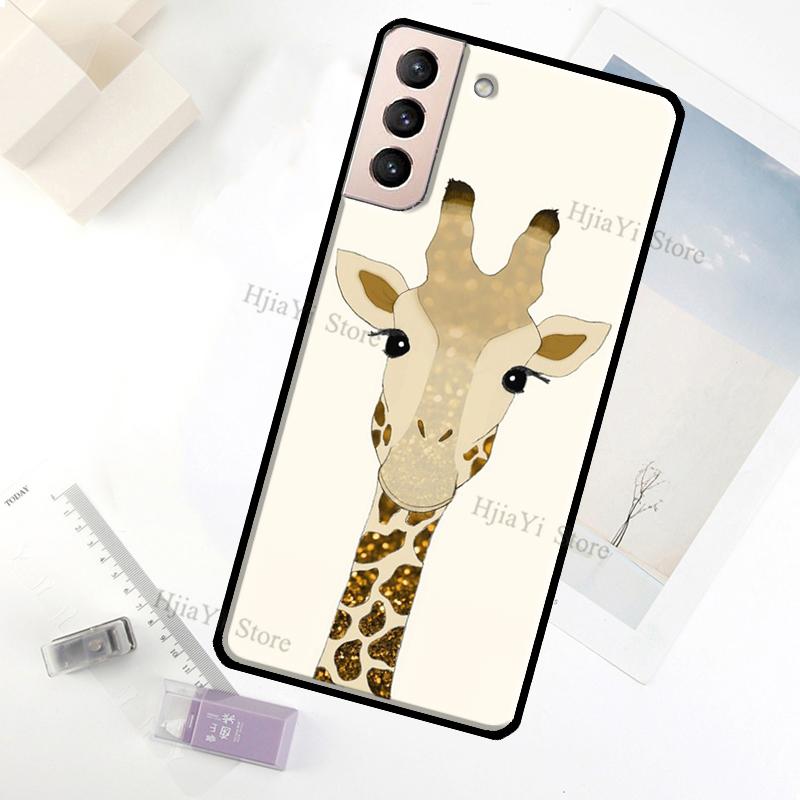 Cute Cartoon Giraffe Case For Samsung Galaxy S23 Ultra Note 20 10 S9 S10 Plus S20 S21 FE S22 Ultra Phone Cover