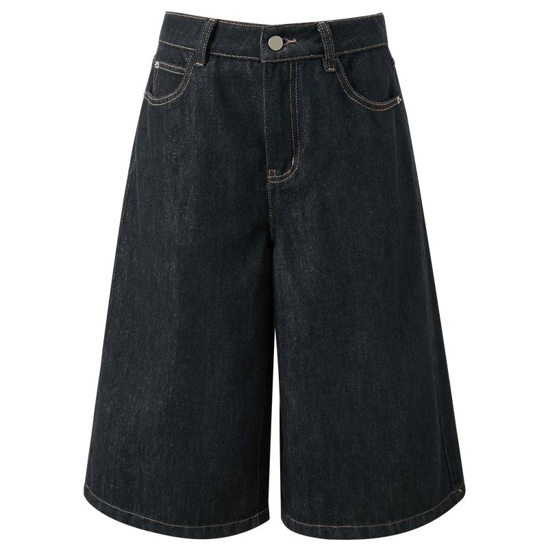 Women s High-Waist Loose Fit Cropped Wide-Leg Jeans L