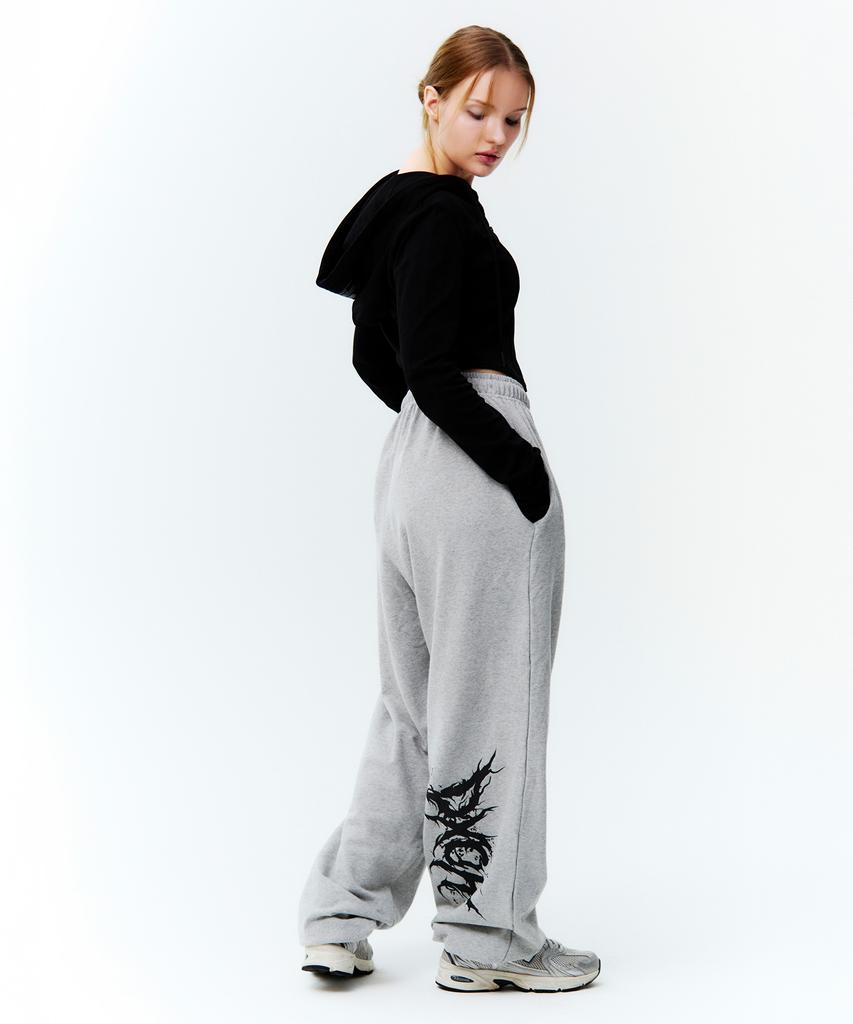 D.XO.H Spring/Summer Bag Street Logo Long Wide Pants Gray
