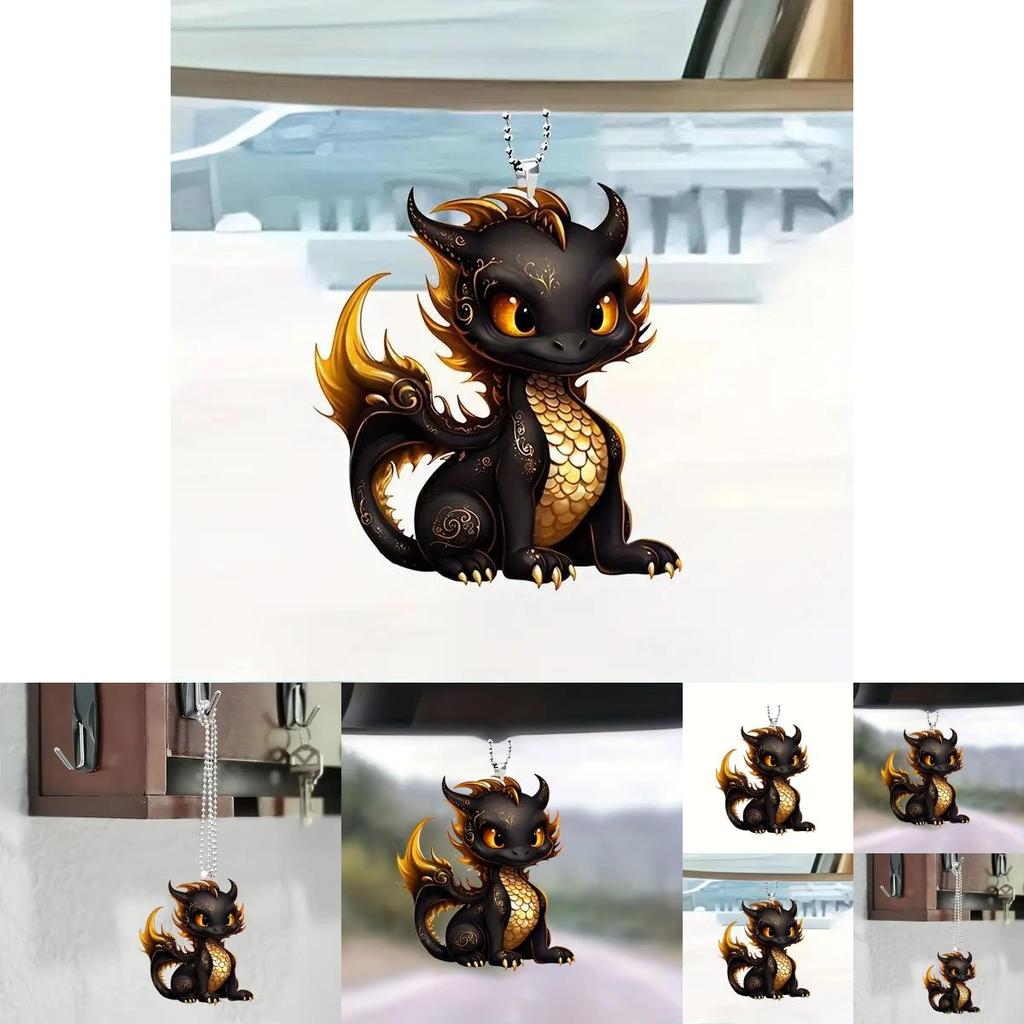 Eye-catching Black Dragon Acrylic Car Charm For Creative Interior Design