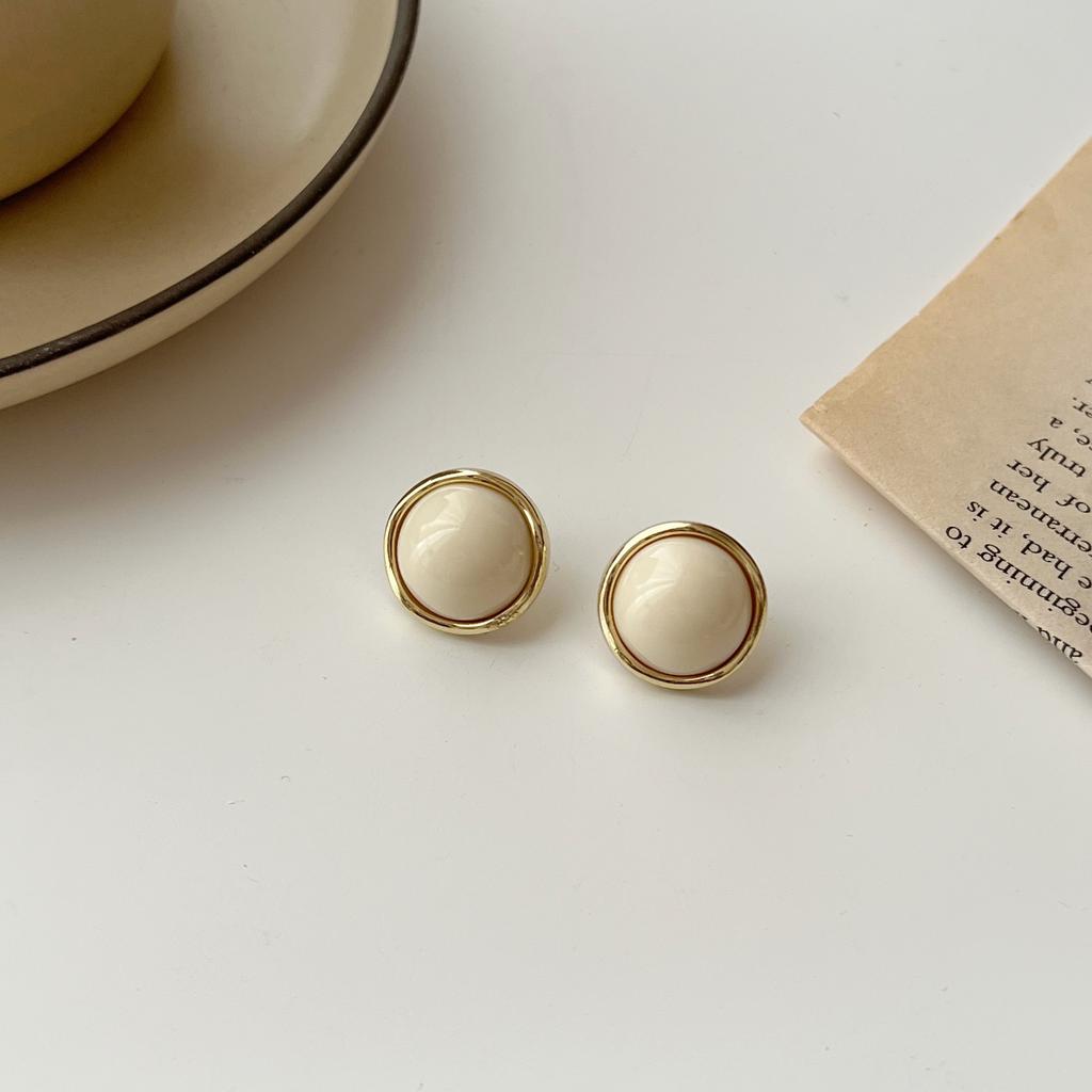 Franse Temperament Witte Geometrische Oorbellen Mode Dames Sieraden Accessoires 2025