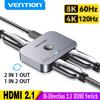 Vention 8K HDMI Splitter 4K144Hz 2 In 1 Out for TV Xiaomi Xbox SeriesX PS5 HDMI Cable Monitor Projector HDMI 2.1 Switch Switcher 4
