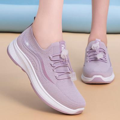 Shoes for Women Spring Autumn Fashion New Comfortable Non Slip Casual Shoes Breathable Mesh Lace-up Fly Weave Sneakers