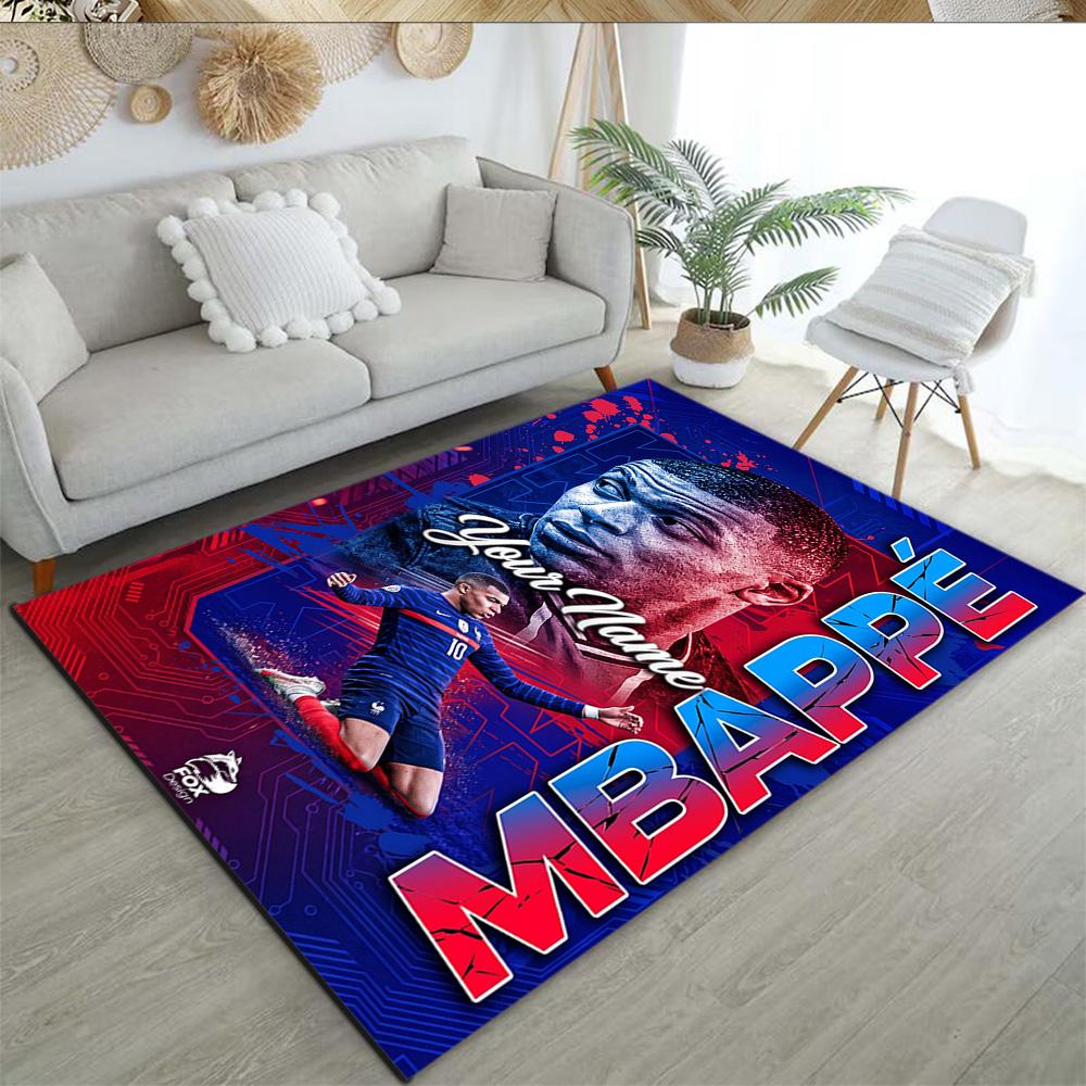 Mbappe Customized Name Floor Mat Design For Entryway Game Room Dining Room Outdoor Antislip Carpet Office Home Decor Perfect Gift For Friends Family