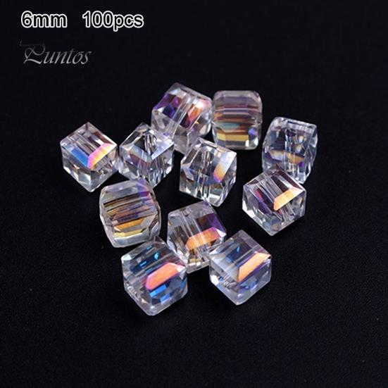 100ks/šarže 4/6mm AB barevné DIY křišťálové korálky pro výrobu šperků Dekorativní