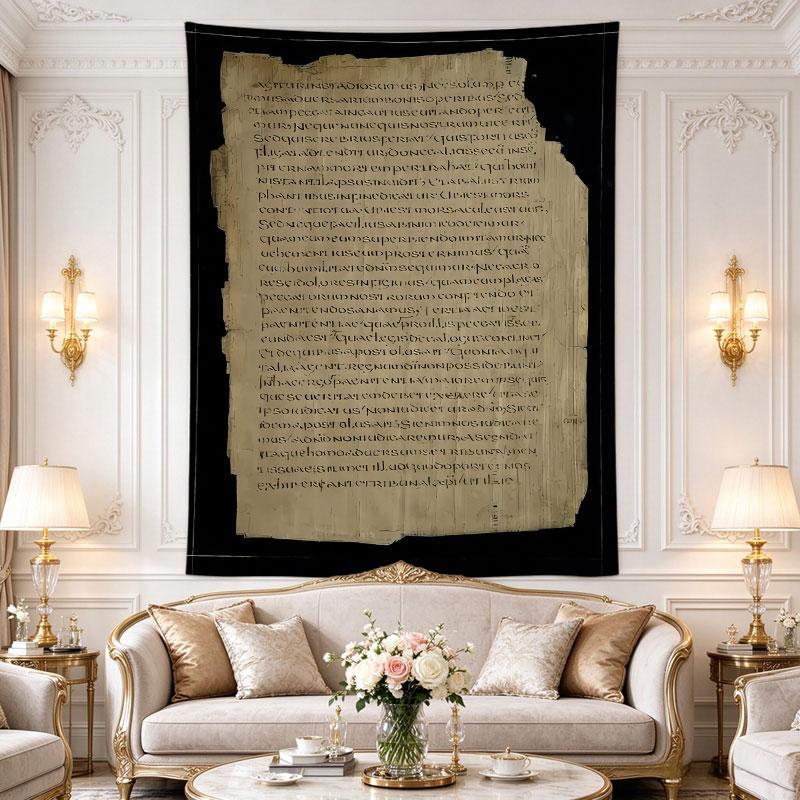 Ancient Papyrus Manuscript Fragment Biblical Greek Text Historical Art